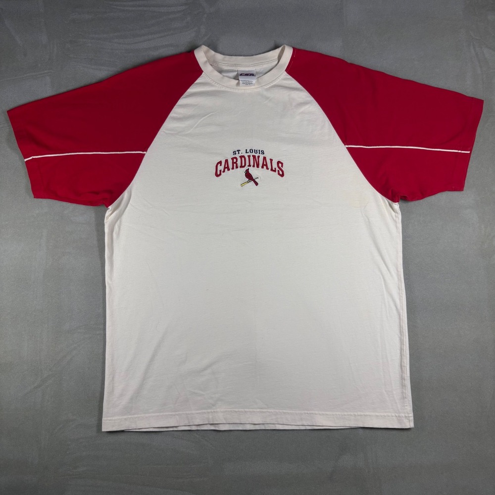 CSA St Louis Cardinals MLB Baseball Raglan T-Shirt Mens XL Red White Embroidered